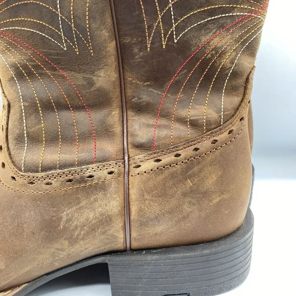 Ariat Boots Men 13 EE ATS Brown Western Performance Broad Square Toe Cowboy Tag